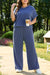 Large-size navy t-shirt and pants