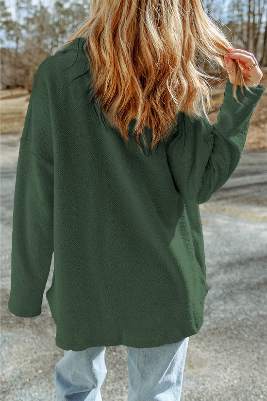 Green casual jacket with contrasting flap pockets