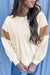 Apricot Corduroy Drop Shoulder Long Sleeve Sweatshirt