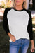 Black color block raglan sleeve sweater top