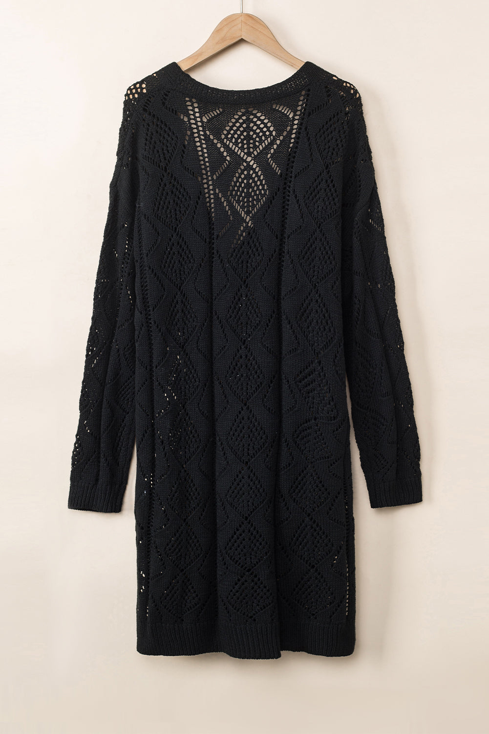 Cardigan en maille ajourée noir