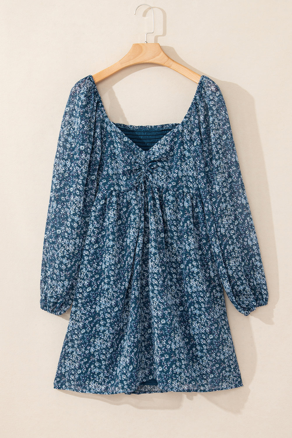 Blue mini-red-printed and heart collar *