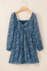 Blue mini-red-printed and heart collar *