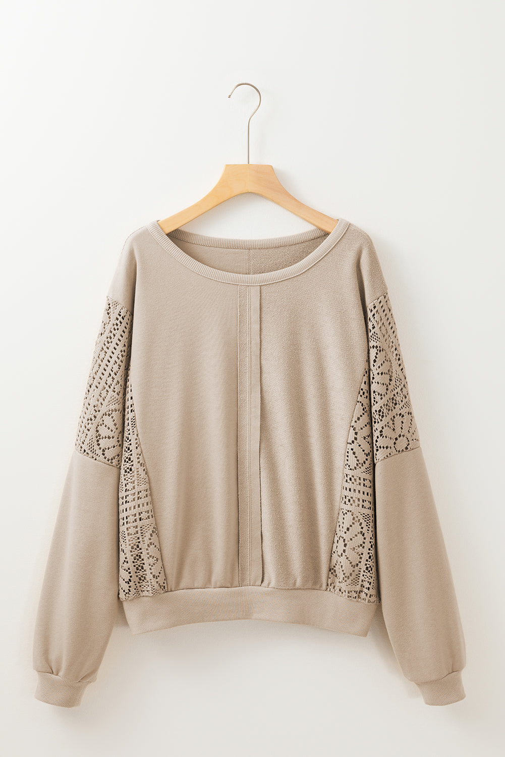 Parchment knitting sweatshirt with exposed seams *