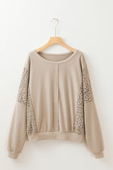 Parchment knitting sweatshirt with exposed seams *