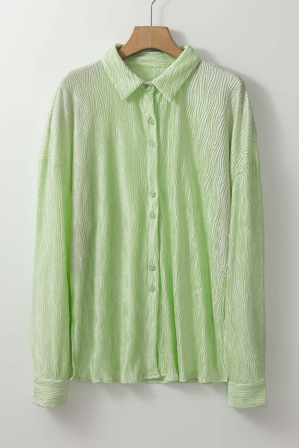 Laurel Green Textured Side Slitt Cashing Shirt