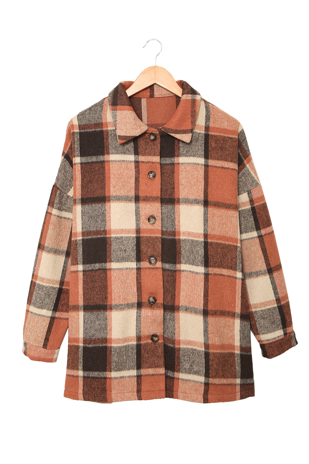 Orange Plaid gedruckte Hemdjacke