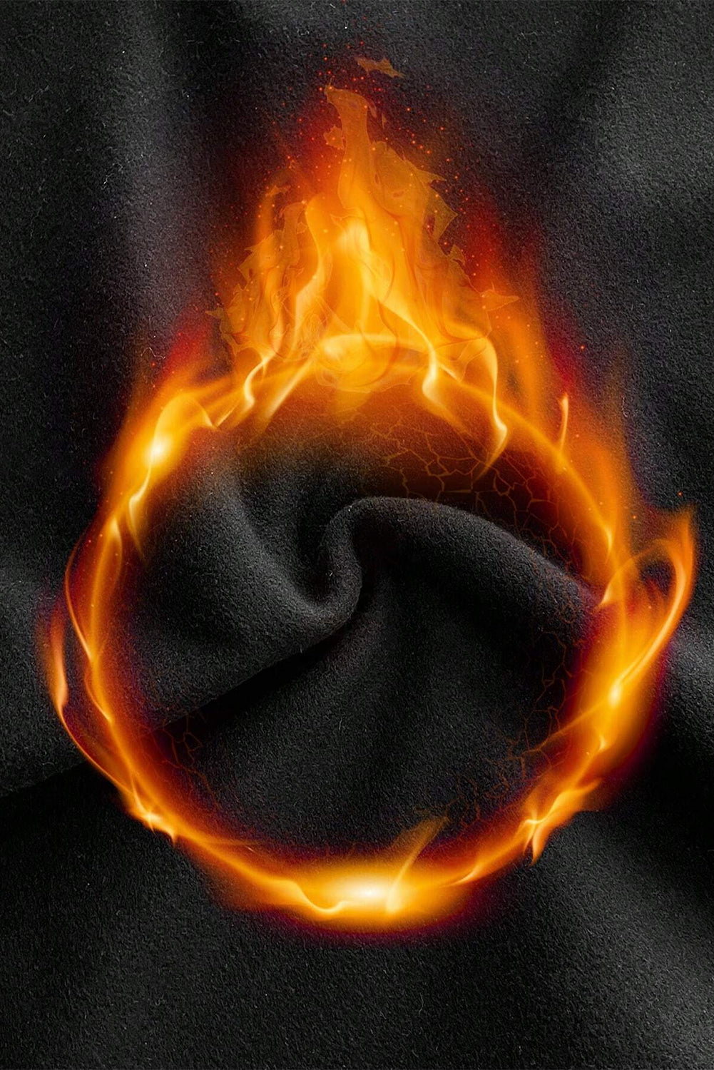 Haut thermique noir uni à encolure dégagée*