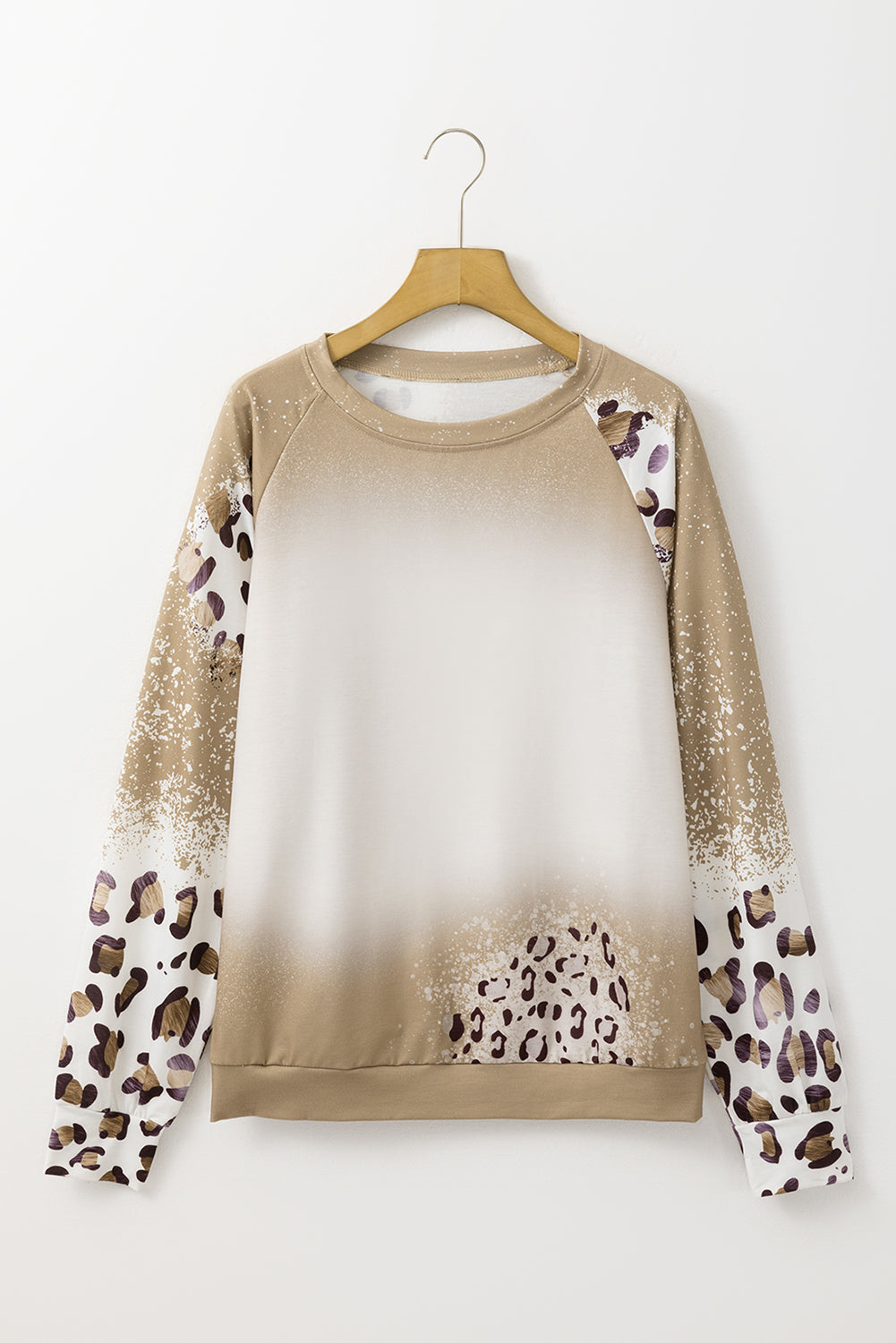 Sudadera con estampado de espada Marron, cuello redondo, mangas de raglán