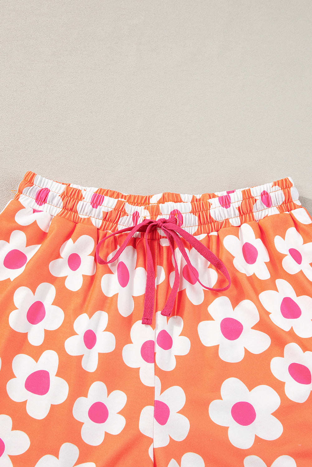 Estampado de flor de naranja set de pijama