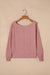 Old Pink Textured Knit Long Sleeve Top