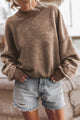 Brown Crew Neck Drop Shoulder Sweatshirt