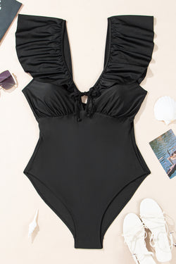 Maillot de bain une pièce noir grande taille *