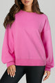 Candy Plain Crew Neck Sweatshirt with High Low Hem