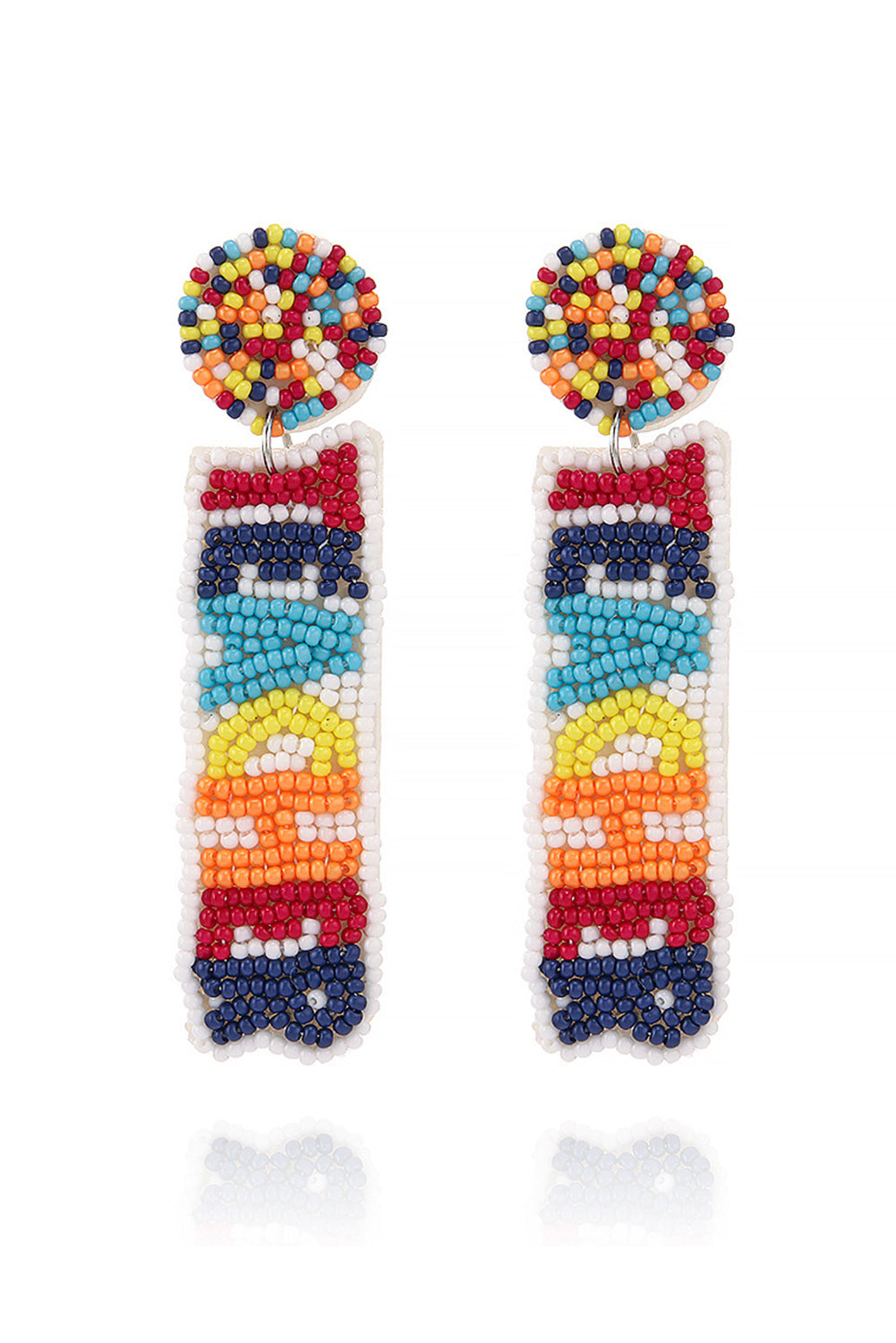 Boucles d'oreilles pendantes en perles de riz TEACHER blanches-A WOMAN WE LOVE