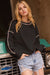 Black Drop Shoulder Sweatshirt with Contrast Rainbow Trim