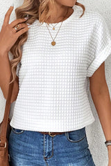 White T-shirt with textured checkered bat handles