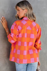 Chez orange jacket with chest pockets and folded collar