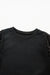 Plain black sweatshirt with patchwork sleeves and round neck