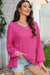 Large wandering blouse bright pink, V -neck, long sleeves, drooping shoulders