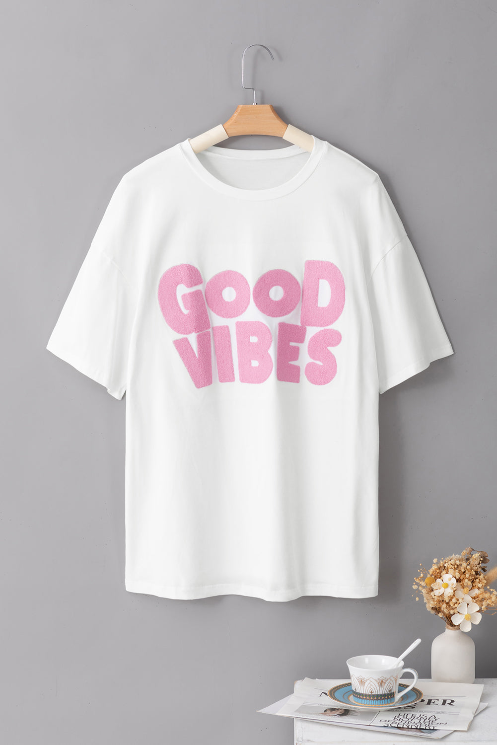 Good vibrations CHENILLE brodées T-shirt Crewneck