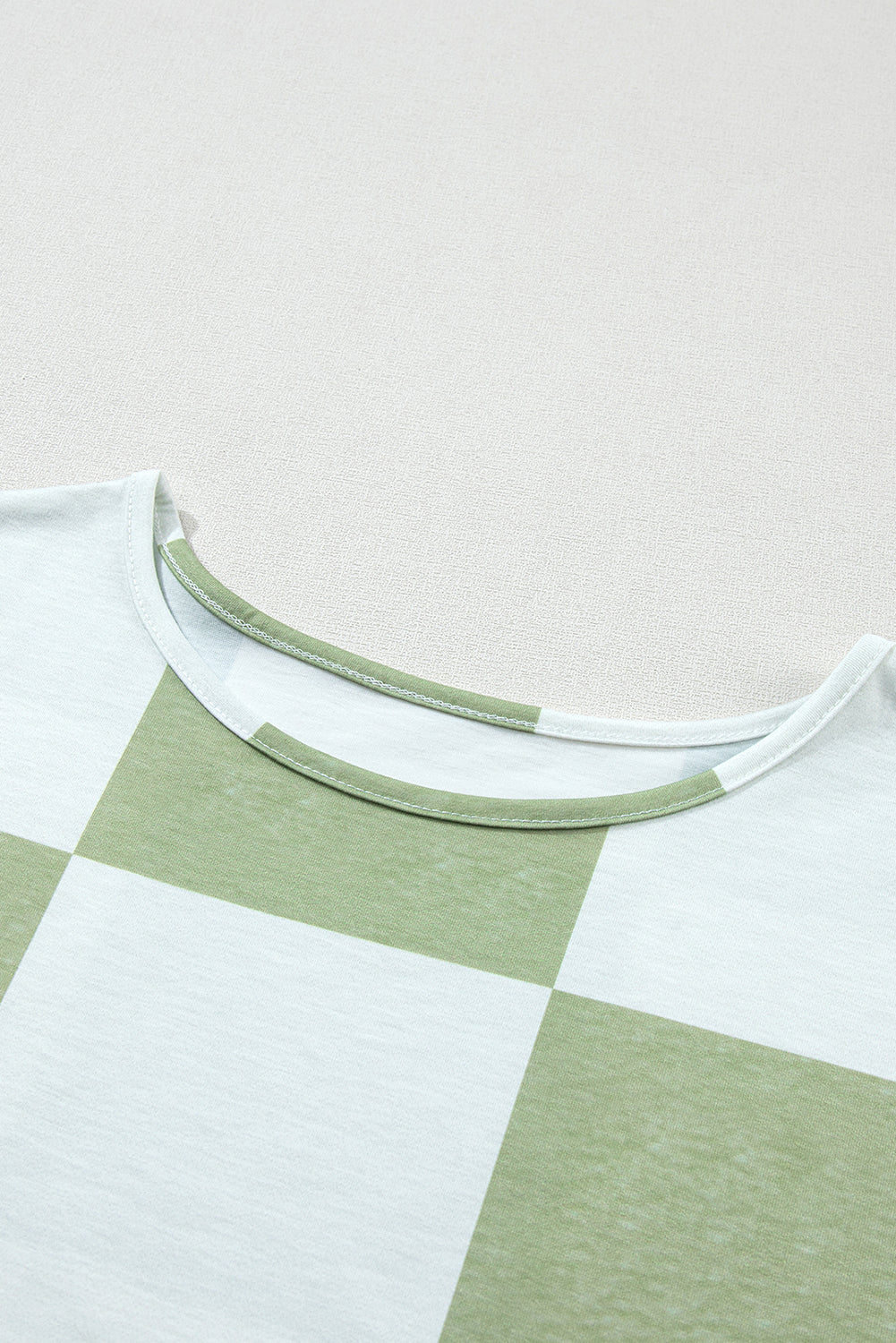 Blouse vert herbe mélangée à carreaux et poignets froncés-A WOMAN WE LOVE