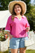 High pink with short sleeves and split collar *