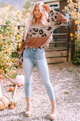 Patchwork leopard knitting top