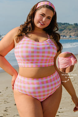 Ensemble de bikini grande taille rose *