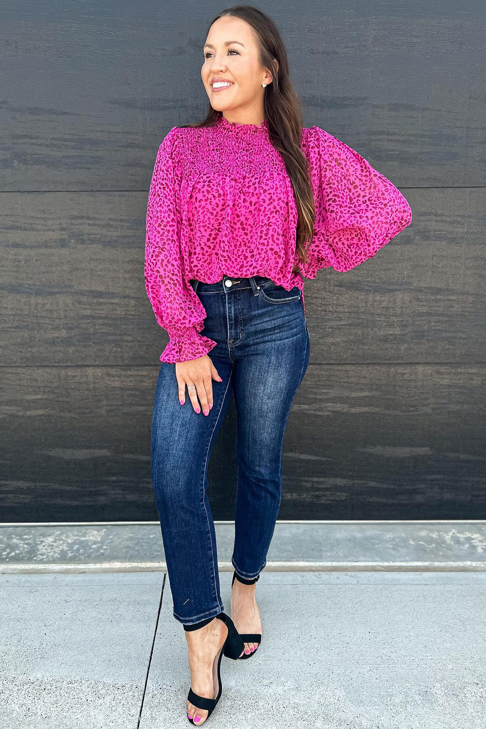 Blouse fluide froncée à rose-A WOMAN WE LOVE