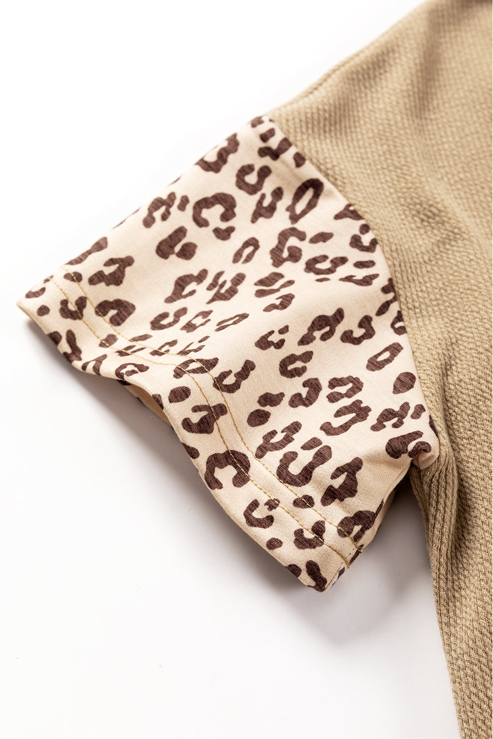 Khaki Leopard Patchwork Culcata con cappuccio con cappuccio