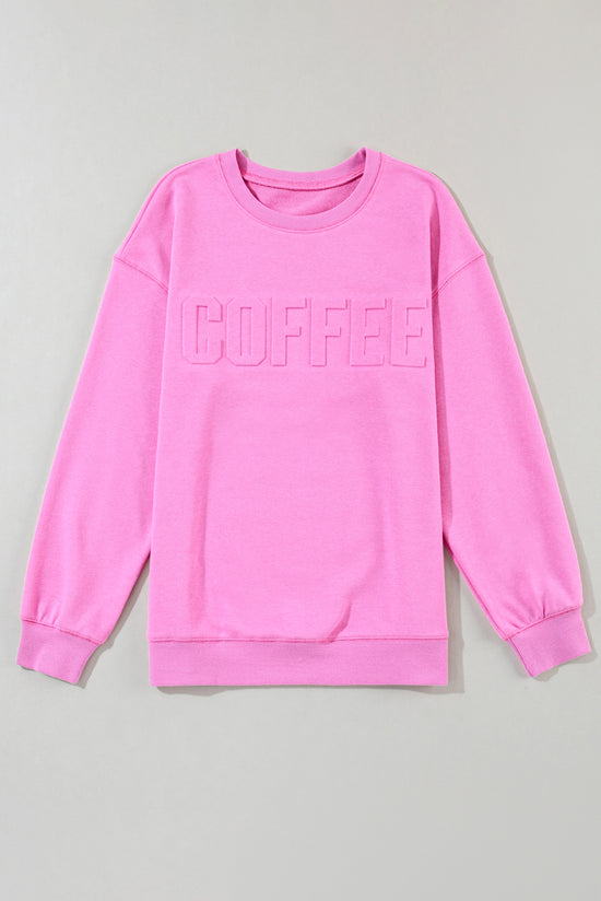 Sweatshirt relaxed in relief with Bonbon Coffee letter