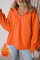 Sudadera con capucha llena de naranja con bolsillos de canguro y flash de semi fermentos se duplicó con vellón