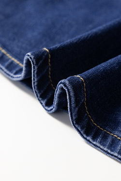 Short en jean taille haute boutonné *