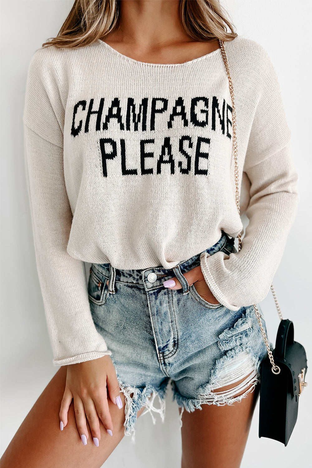 Snow White Champagne Please graphic sweater