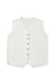 Gilet pull boutonné blanc à col en V