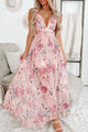 Romantic long dress with floral pattern *