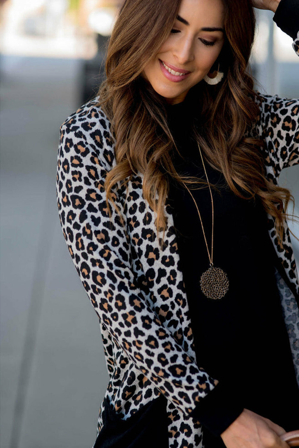 Cardigan noir ouvert sur le devant avec poche plaquée *-A WOMAN WE LOVE
