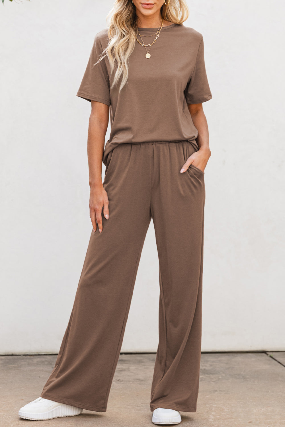 Ensemble 2 pièces t-shirt et pantalon à jambes larges *-A WOMAN WE LOVE