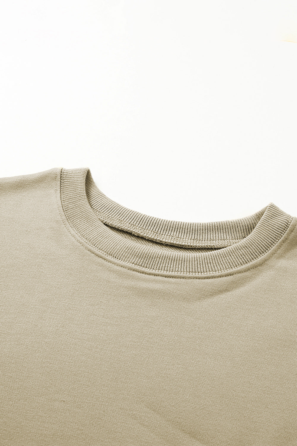 Plain khaki crew neck sweatshirt