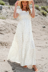 Long white dress with ruffles *
