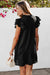 Vestido recto negro con volantes *