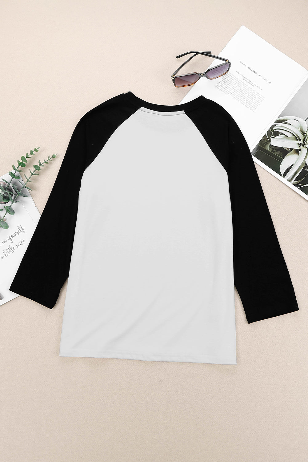 Bloc de couleur noir Raglan Sleeve Pullover