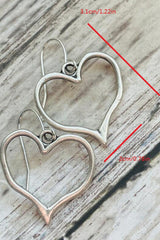 Boucles d'oreilles pendantes à crochet en forme de cœur argenté-A WOMAN WE LOVE