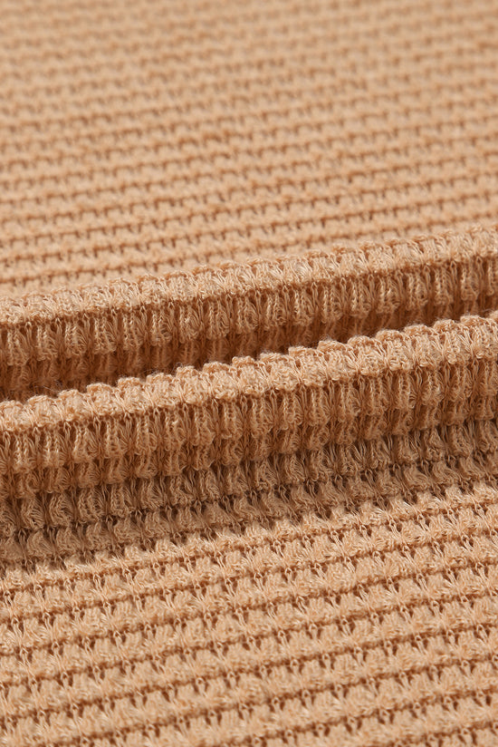 Oversize Khaki in embossed knitted with tall slits *