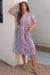 Fleurie gathered pink lengthy dress with puffy sleeves*