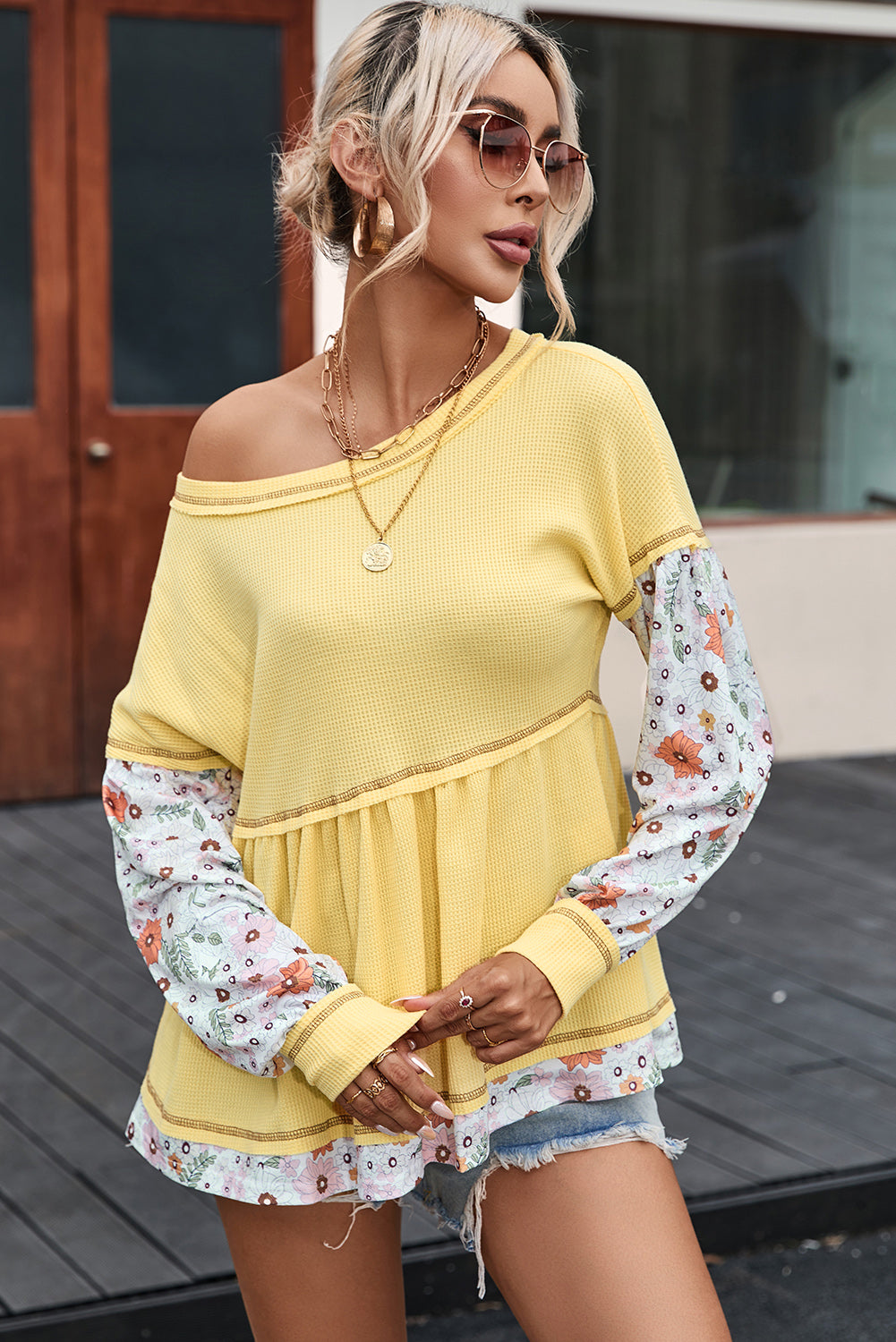 Blouse babydoll jaune en-A WOMAN WE LOVE