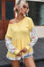 Yellow Babydoll Babydoll in embossed knitting with floral pattern and patchwork