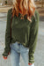 Green textured high with long sleeves and round neck *