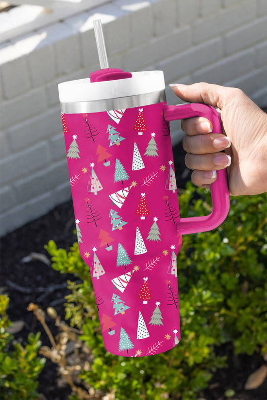 Thermos Cup estampado Árbol de Navidad Roja Rose Roja 40oz dibujos animados